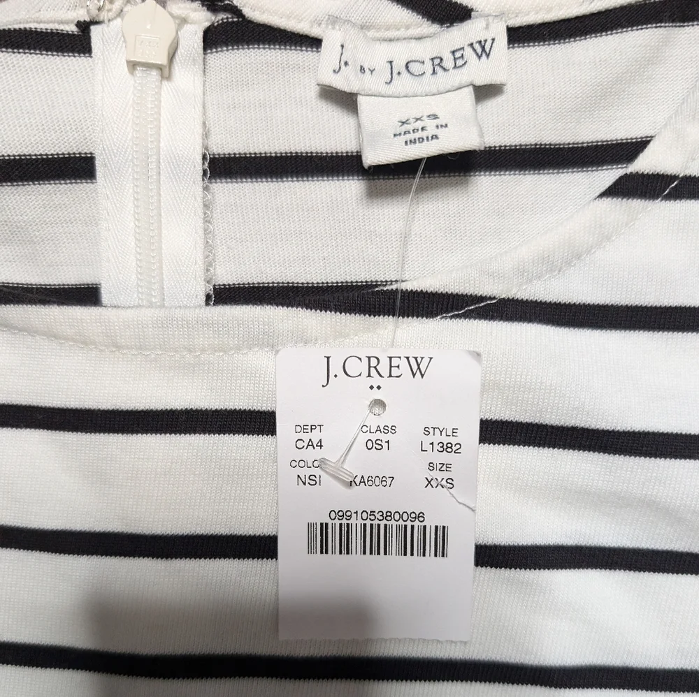 J by J. Crew Striped 100% Cotton Short‎ Sleeve Mini Dress Size XXS